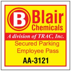 3 Inch X 3 Inch Square White Vinyl Bumper Parking Permits
