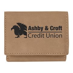 3 Inch X 4 Inch Laserable Leatherette Trifold Wallet