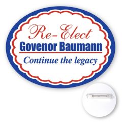 3 Inch  X 4 Inch  Oval Shape Chipboard Button