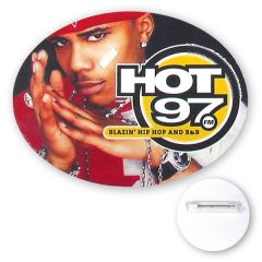 3 Inch  X 4 Inch  Oval Shape Poly Button