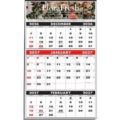 3-Months-In-View Mini Multi-Sheets Calendar - Tinned