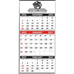 3-Months-In-View Multi-Sheets Calendar - 1-Color Imprint