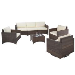 3-Seater Sofa, Armchair, 2 Swivel Chairs & Coffee Table