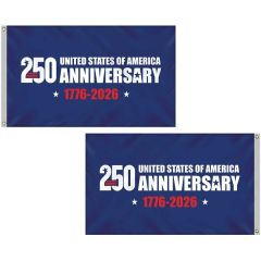 3 X 5 Double Sided Blue America's 250th Anniversary Flag