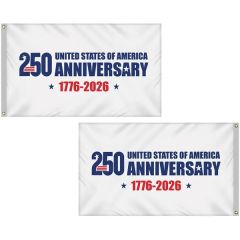 3 X 5 Double Sided White America's 250th Anniversary Flag