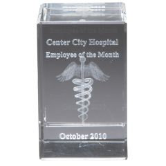 3d Crystal Block Medium Award