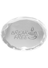 3d Crystal Oval Paperweight