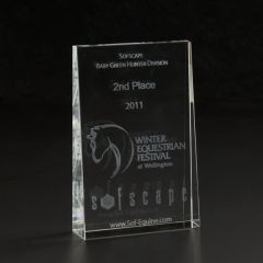 3d Crystal Wedge Small Award