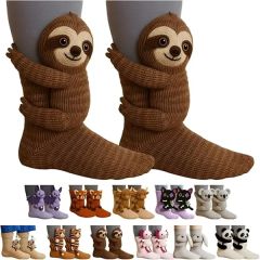 3D Hand Crocheted Knit Animal Socks