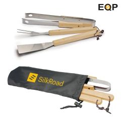 3PC BBQ Tool Set W/ Stainless Steel Utensils & Carrying Bag