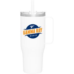 40 Oz Denali Stainless Steel Insulated Travel Mug W/Straw