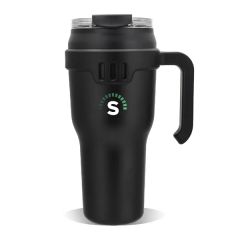 40 Oz Stainless Vacuum Insulated Mug W/ Handle, Straw & Lid