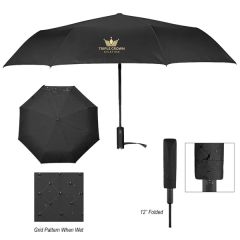42 Inch Arc Hidden Grid Telescopic Folding Umbrella With 100 Percent