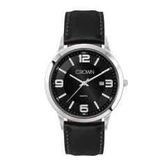 43mm Steel Silver Case, 3 Hand Mvmt, Black Dial, Dte Disp