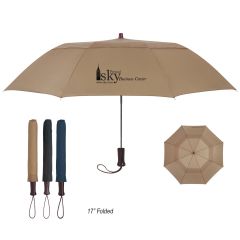 44 Inch Arc Telescopic Folding Wood Handle Umbrella