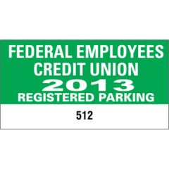 4.25 Inch X 2.25 Inch White Vinyl Bumper Parking Permits
