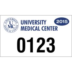 4.75 Inch X 2.75 Inch White Vinyl Bumper Parking Permits