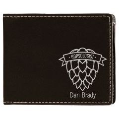 4 1/2 Inch X 3 1/2 Inch Laserable Leatherette Bifold Wallet