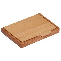 4 1/4 Inch X 2 3/4 Inch Maple/Rosewood Finish Business Card Holder