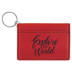 4 1/4 Inch X 3 Inch Laserable Leatherette Keychain ID Holder