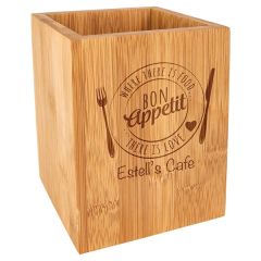4 1/4 Inch X 6 Inch Bamboo Utensil Holder
