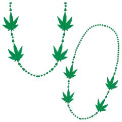 4-Charm Pot Leaf Necklace Cannabis Beads Non-Light Up