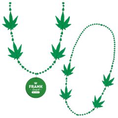 4-Charm Pot Leaf Necklace With Medallion Non-Light Up