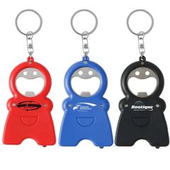 4 In 1 Keychain Bottle Qpener Flashlight 3 Ft Measure Tape