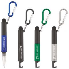 4-In-1 Light Up Stylus Pen With Carabiner