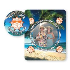 4 Inch X 3 1/4 Inch Picture Frame Vinyl Magnet Round Center