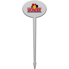 4 Inch Oval Plastic Food Pik - Colored