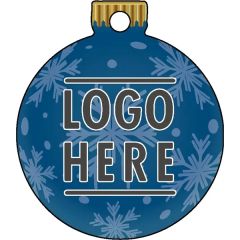 1/4 Inch Recycled Wood Ornaments-Bulb 2 - Snowflake - Blue
