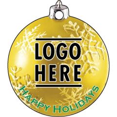 1/4 Inch Recycled Wood Ornaments-Bulb 3 - Snowflake2 - Yellow