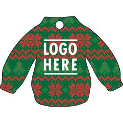 1/4 Inch Recycled Wood Ornaments-Green Sweater