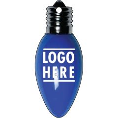 1/4 Inch Recycled Wood Ornaments-Lightbulb 1 - Blue