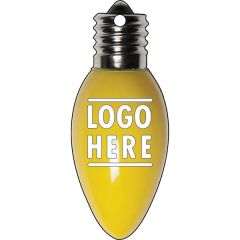1/4 Inch Recycled Wood Ornaments-Lightbulb 1 - Yellow