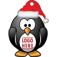 1/4 Inch Recycled Wood Ornaments-Penguin Santa Hat