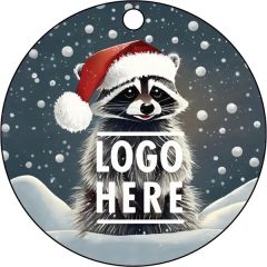 1/4 Inch Recycled Wood Ornaments-Raccoon In Snow