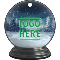1/4 Inch Recycled Wood Ornaments-Snow Globe With Snow and Trees