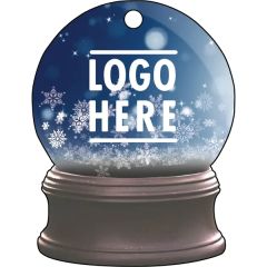 1/4 Inch Recycled Wood Ornaments-Snow Globe With Snowflakes