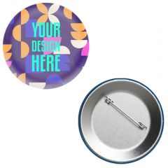 4 Inch  Round Button Full Color W/Safety Pin