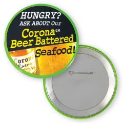 4 Inch  Round Button W/ Safety Pin