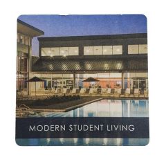 4 Inch  Square Full Color Pulp-Board Coaster 80pt