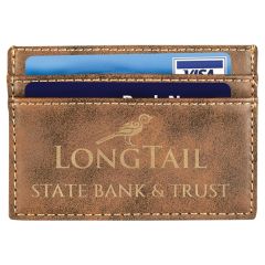 4 Inch X 2 3/4 Inch Laserable Leatherette Wallet Clip