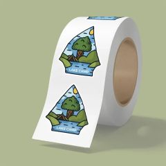 4 Inch X 4 Inch Bopp Stickers On Roll - 3.5 MIL