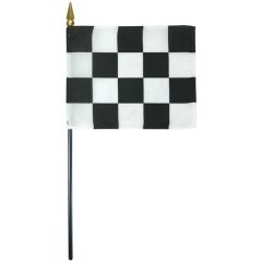 4 Inch X 5 Inch Checkered Stick Flag
