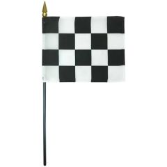 4 Inch X 5 Inch Checkered Stick Flag