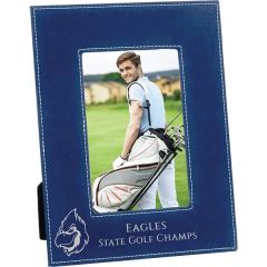4 Inch X 6 Inch Blue & Silver Leatherette Photo Frame