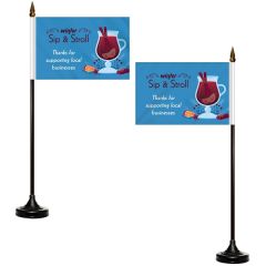 4 Inch X 6 Inch Double Sided Stick Flag With Black Plastic Base