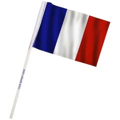 4 Inch X 6 Inch France Imprinted Staff Polyester Stick Flags